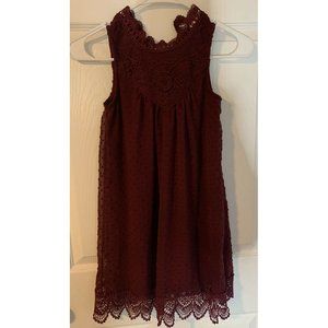 beauties maroon lace girls Christmas party dress
